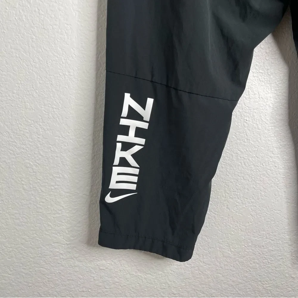 Nike Sport Clash Training Pants Cropped‎ Length Gym Black Gray Large